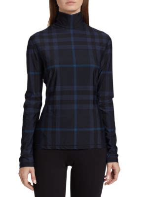 Burberry Emery Check Turtleneck Top on SALE 